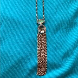 Kendra Scott Gold Tassel Necklace with Crystal Accent
